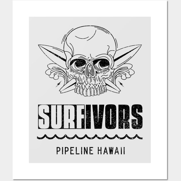 Surfivors in Pipeline Hawaii Wall Art by SashaShuba